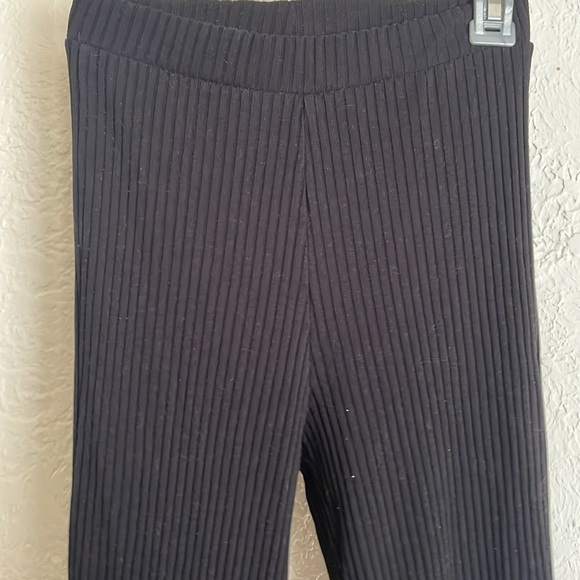 ASOS black ribbed flared leggings petit small size US 0 UK 4, - Picture 4 of 4